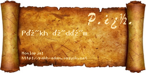 Pákh Ádám névjegykártya