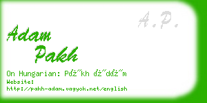 adam pakh business card